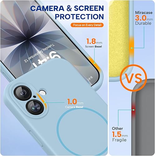 Miniatura 1509 de Miracase - Funda diseñada para iPhone 11 con protector de pantalla, funda de goma de silicona líquida, protección total contra caídas y a prueba