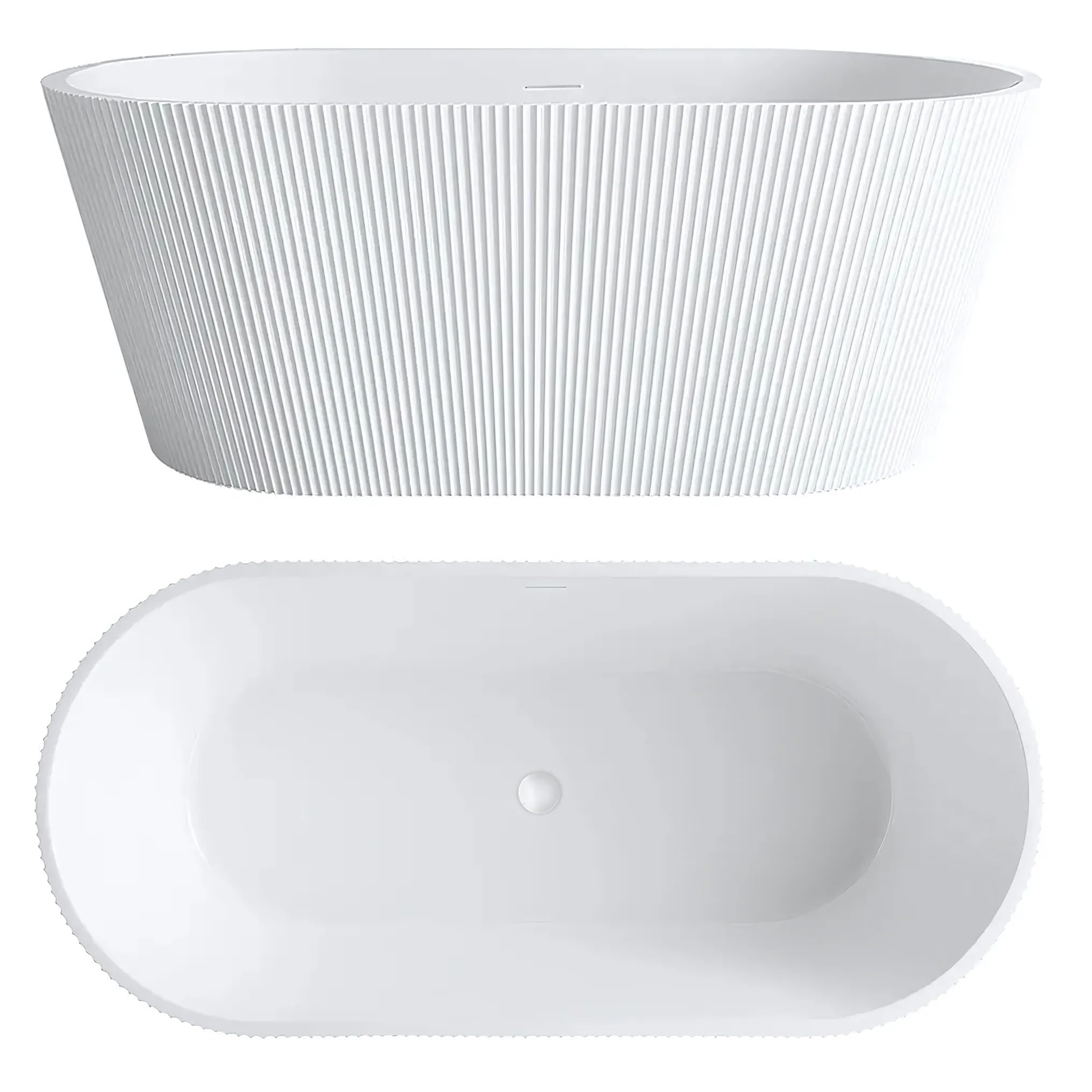 Rea - Bañera independiente de acrílico Ofelia 170 con tapón blanco - 170 x 74 x 59,5 cm