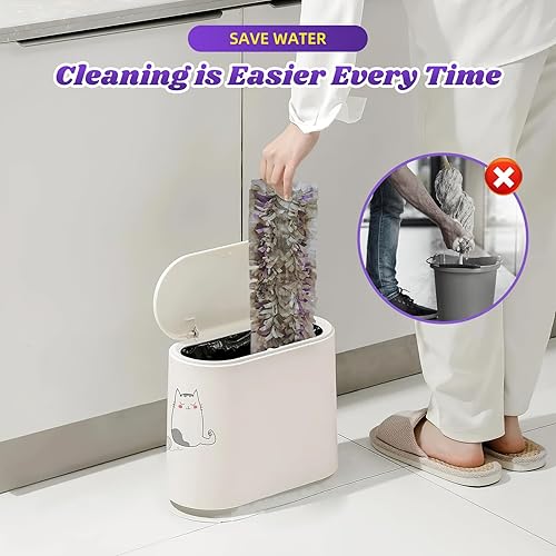 Miniatura 4 de Paquete de 24 almohadillas desechables para mopa eléctrica multisuperficie, repuesto para limpieza de suelos