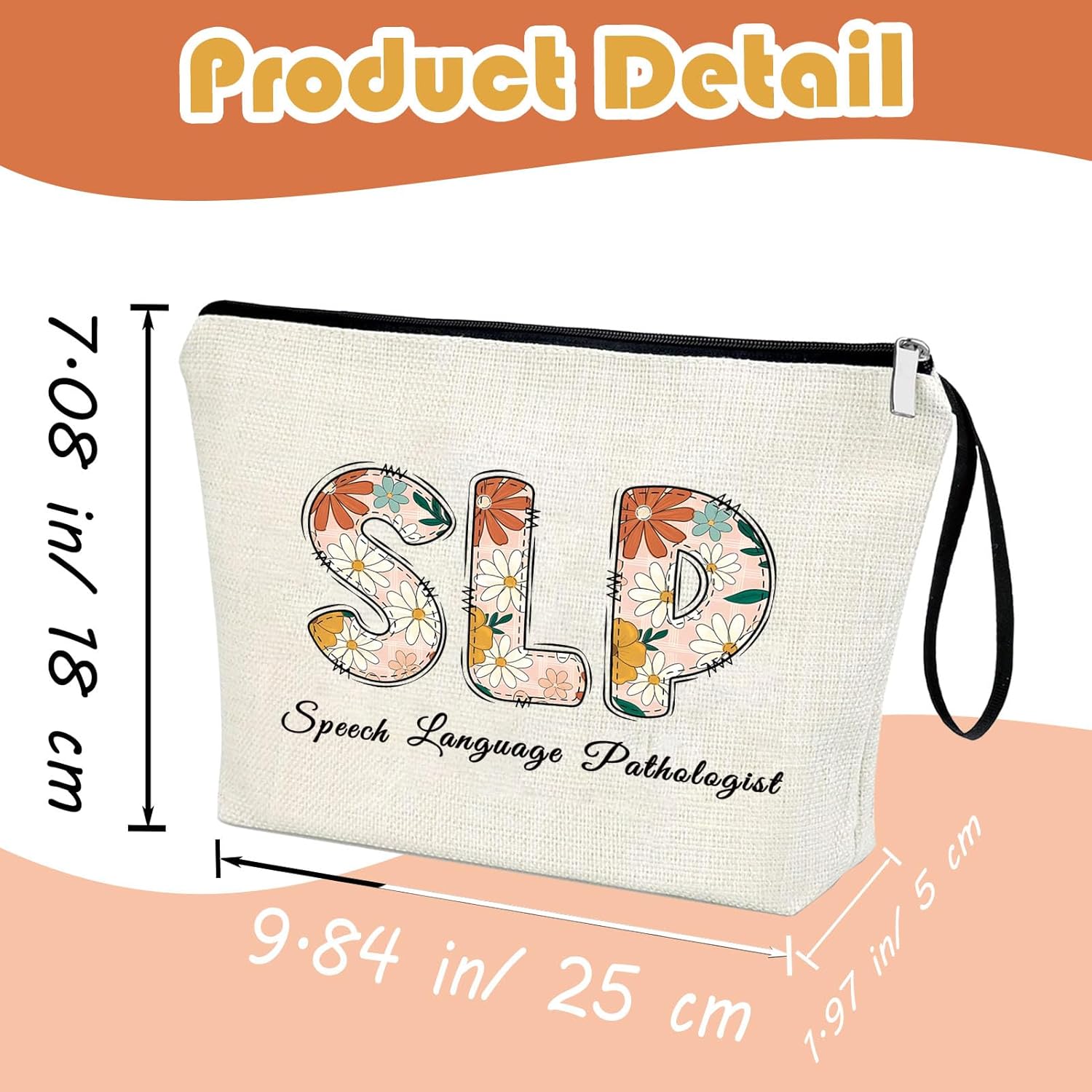 Speech Therapy Gift Bag, Gift For Speech Therapist Communication SLP Speech Language Pathologist Personalized Slp Nurse Present Makeup Bag Cosmetic Case For Women Travel Vacation Zipper Organize Pouch - Image 2