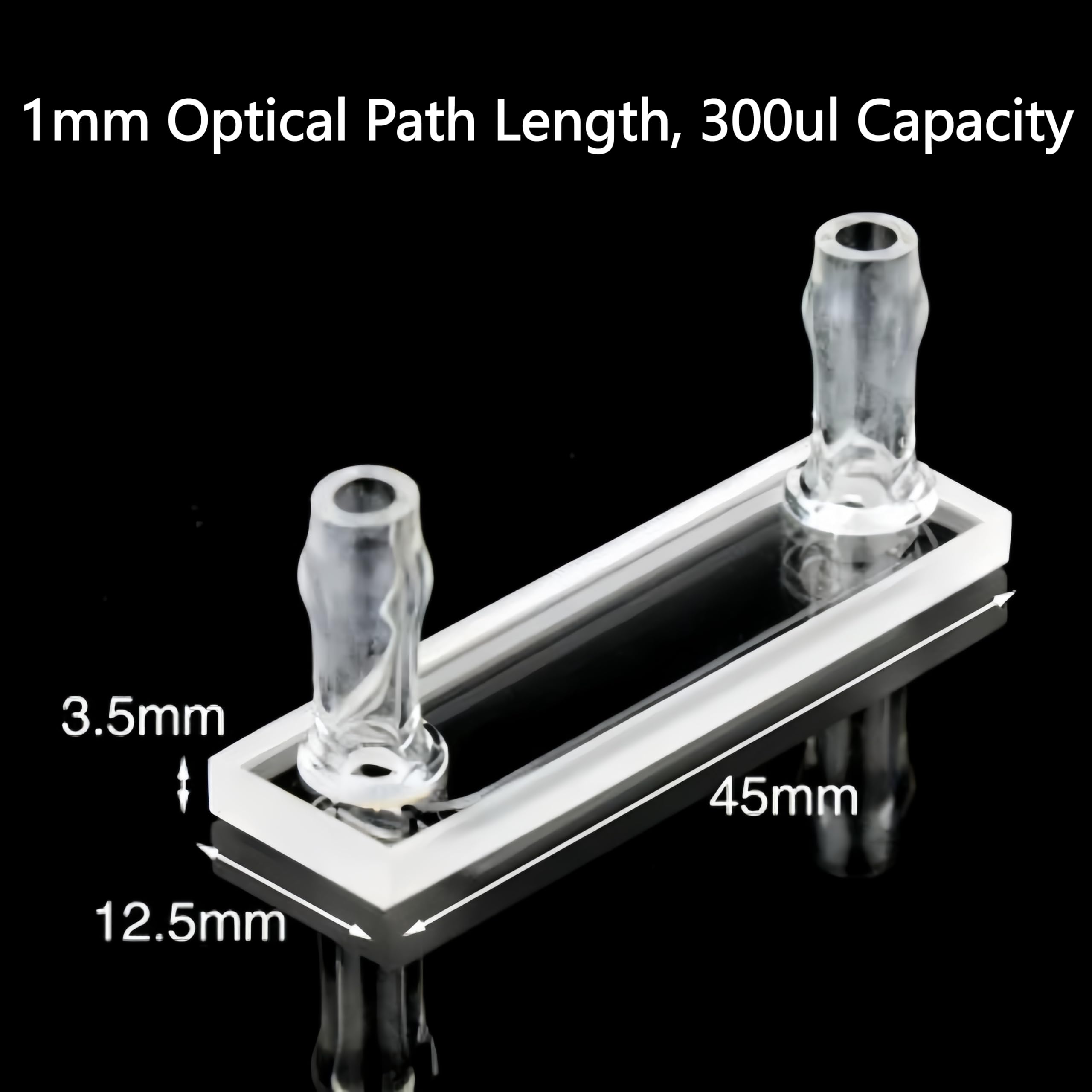 Quarz-Durchflussküvette, röhrenförmige Durchfluss-Probenkammer, 1 Stück(1mm Optical Path)