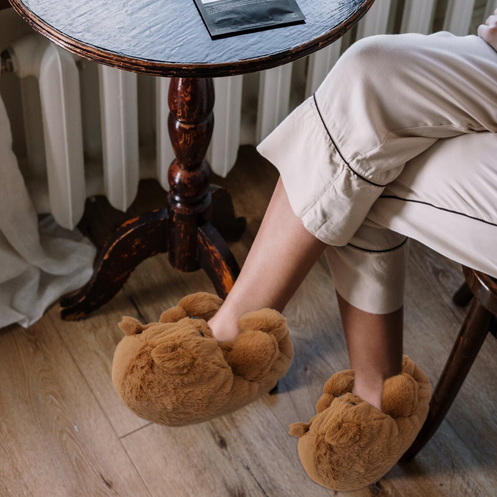 Mipcase Zapatos Cálidos de Felpa para Mujer Pantuflas Antideslizantes Dibujos Animados para Invierno Uso Interior Casa Obsequio de Navidad