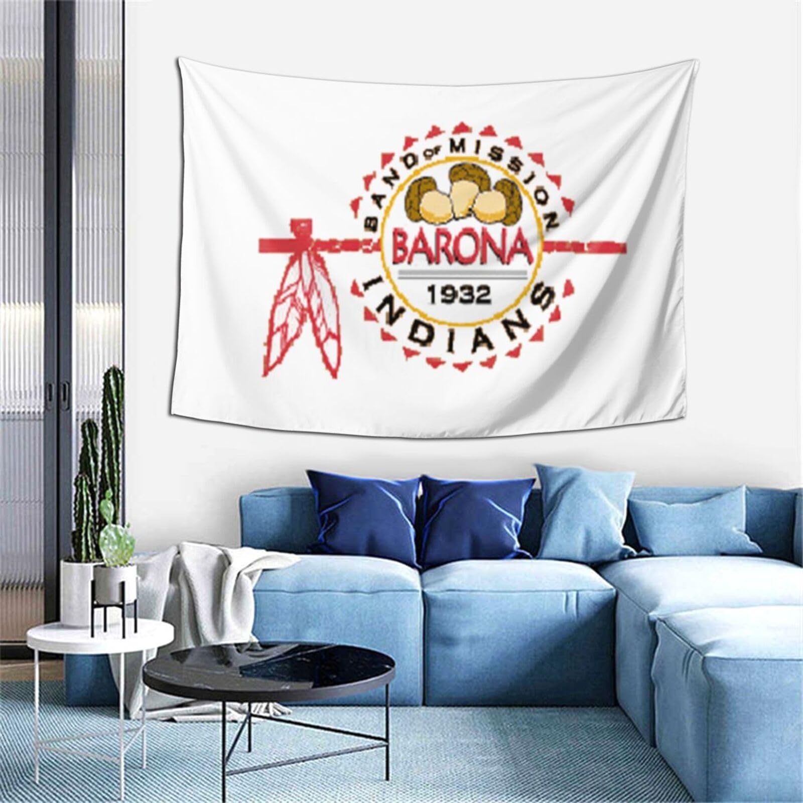 FDBRIKD Bandera Ranxeria Barona Tapestry 60 X 40 Inch Home Decor Wall Hanging Tapestry for Bedroom Living Room Dorm
