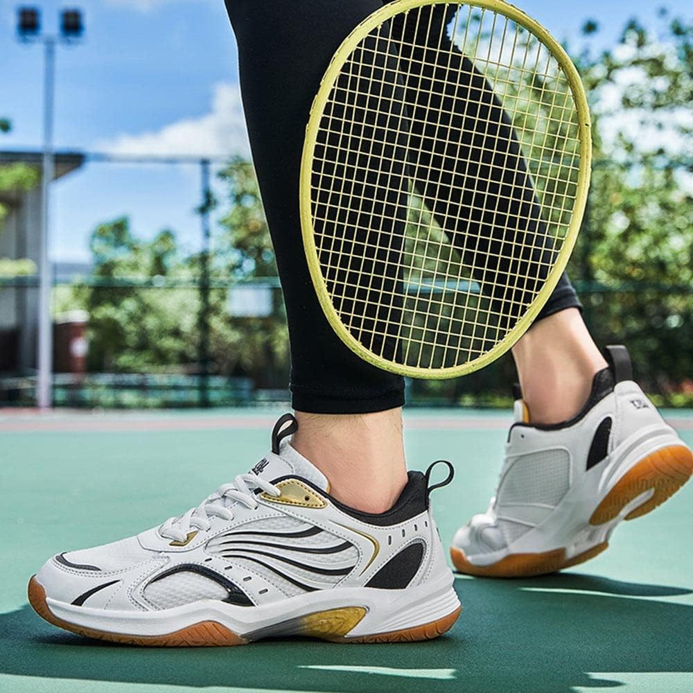 Maylrvjv Men's Badminton Shoes Lightweight Wear-Resistant Indoor Court Training Racketball Squash Tennis Athletic Shoes