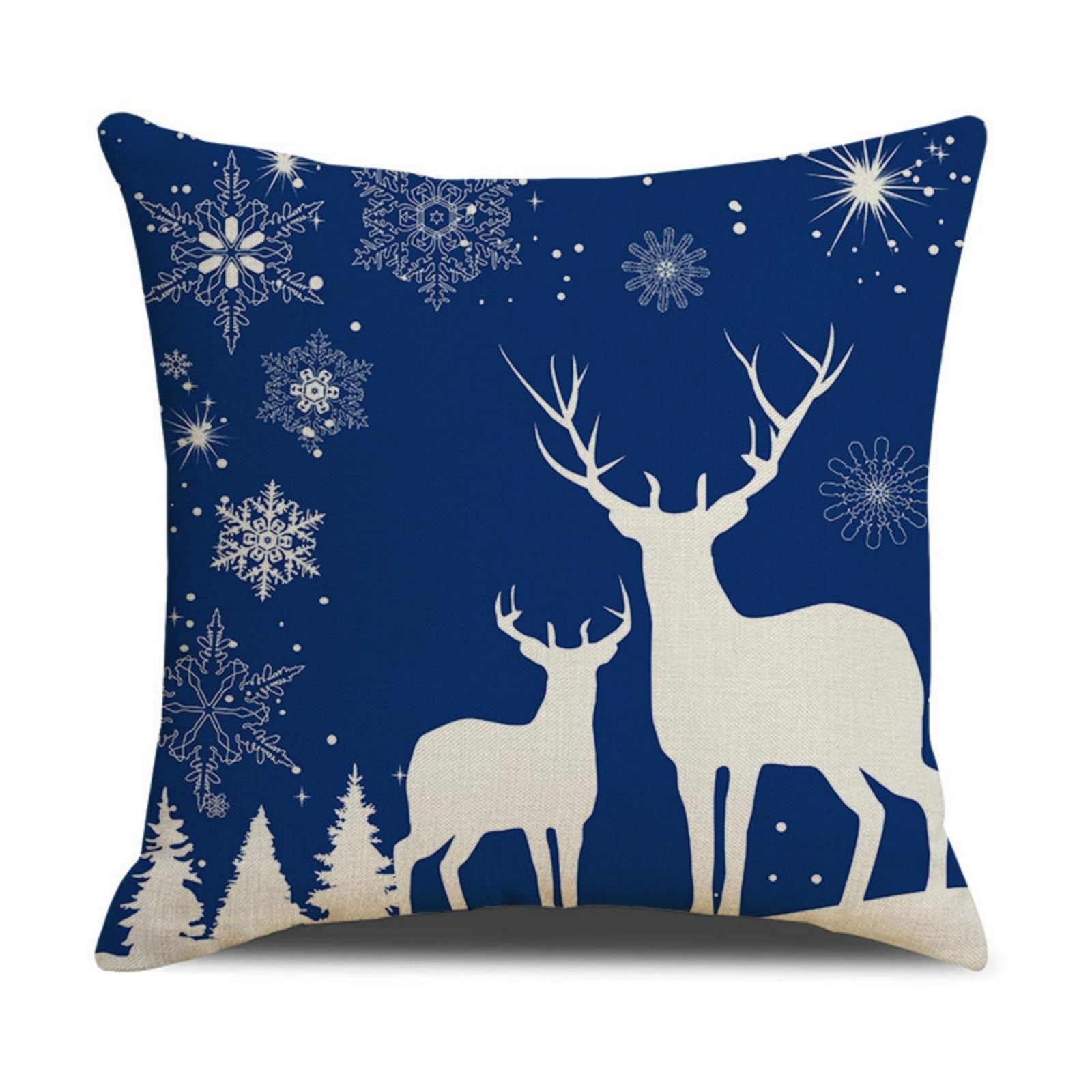 wxlmom Cushion Covers 40cm x 40cm White Animals Pillowcase Invisible Zipper