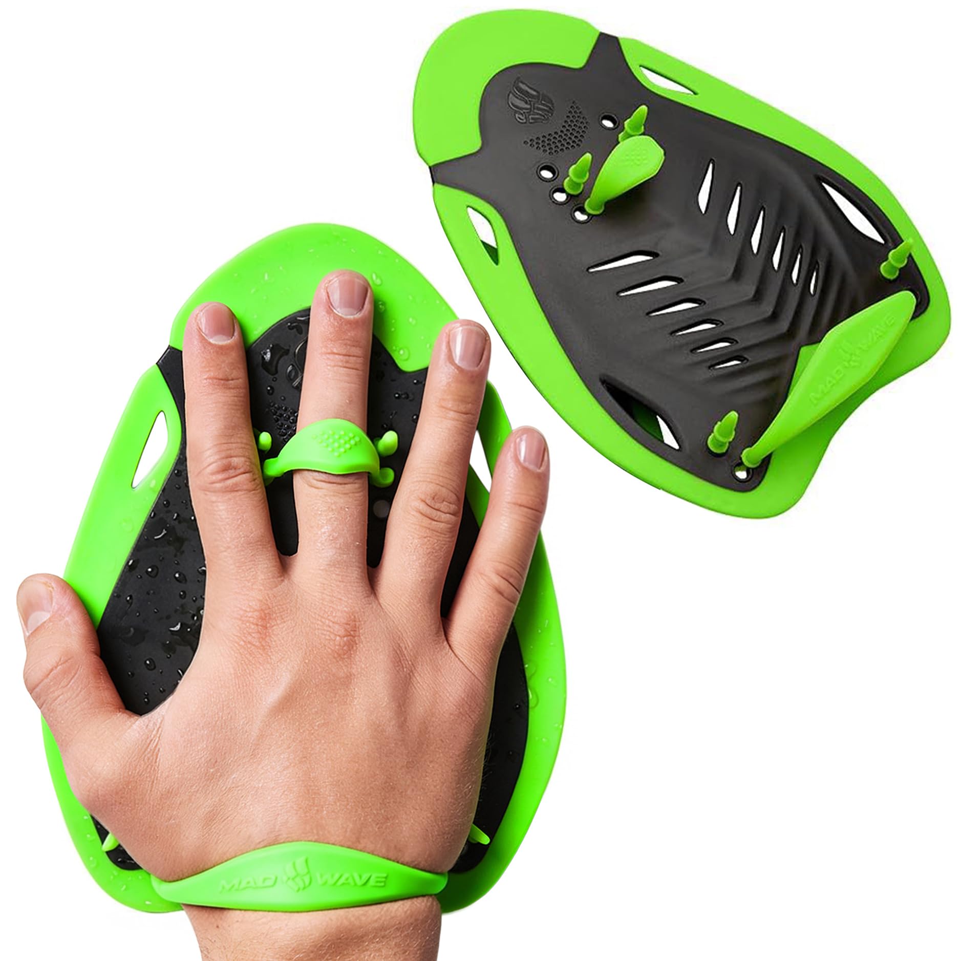 Mad Wave Handpaddel – Hydrodynamische Handpaddel für Schwimmer – Schwimmpaddel zur Verbesserung der Schwimmtechnik und der Oberkörperkraft