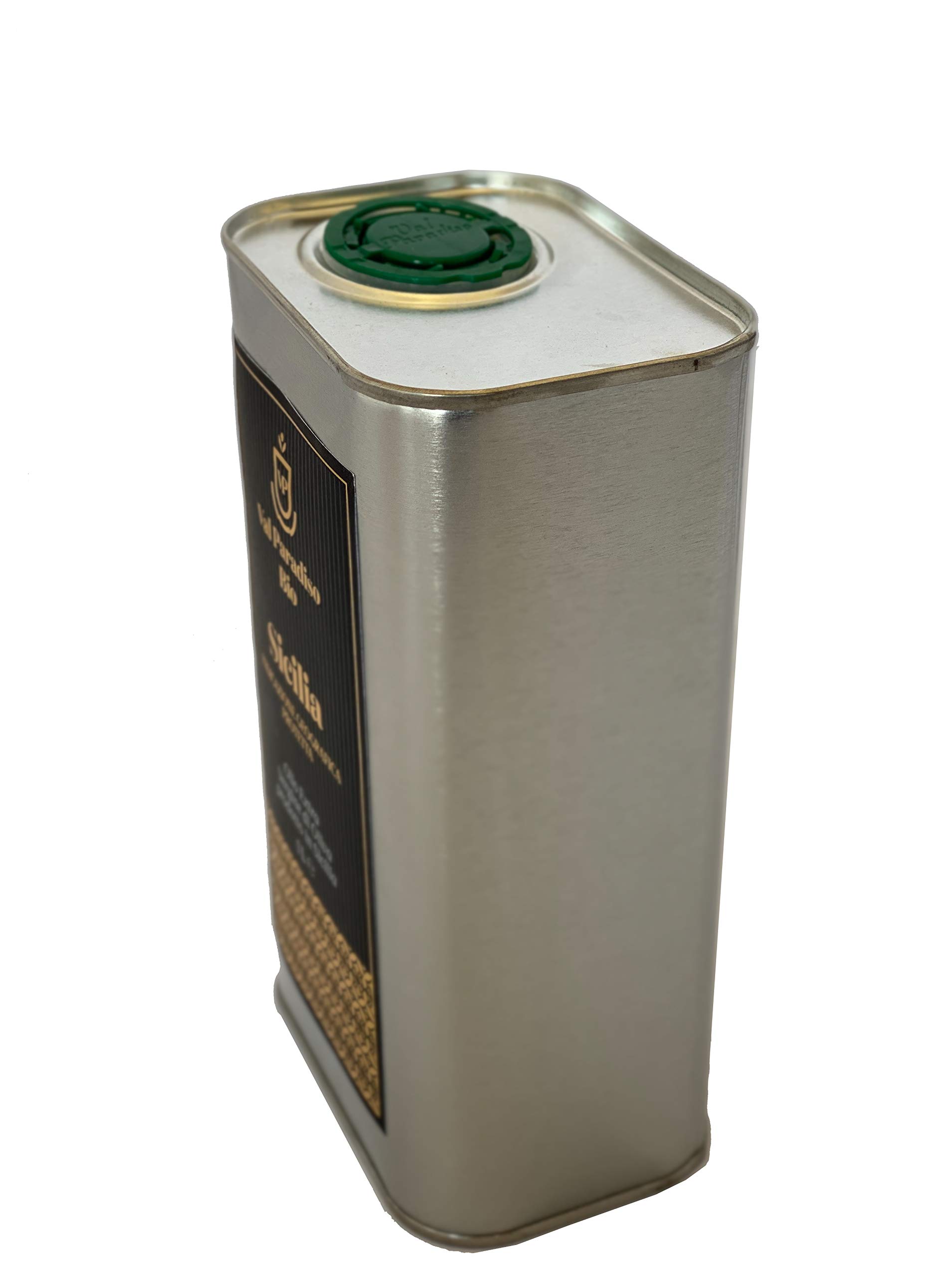 Val Paradiso Olio Extravergine di Oliva Italiano Biologico, Certificato IGP di Sicilia, Certificato Biologico ICEA, 100% Italiano, estratto a freddo, 2 Latte da 1 Litro