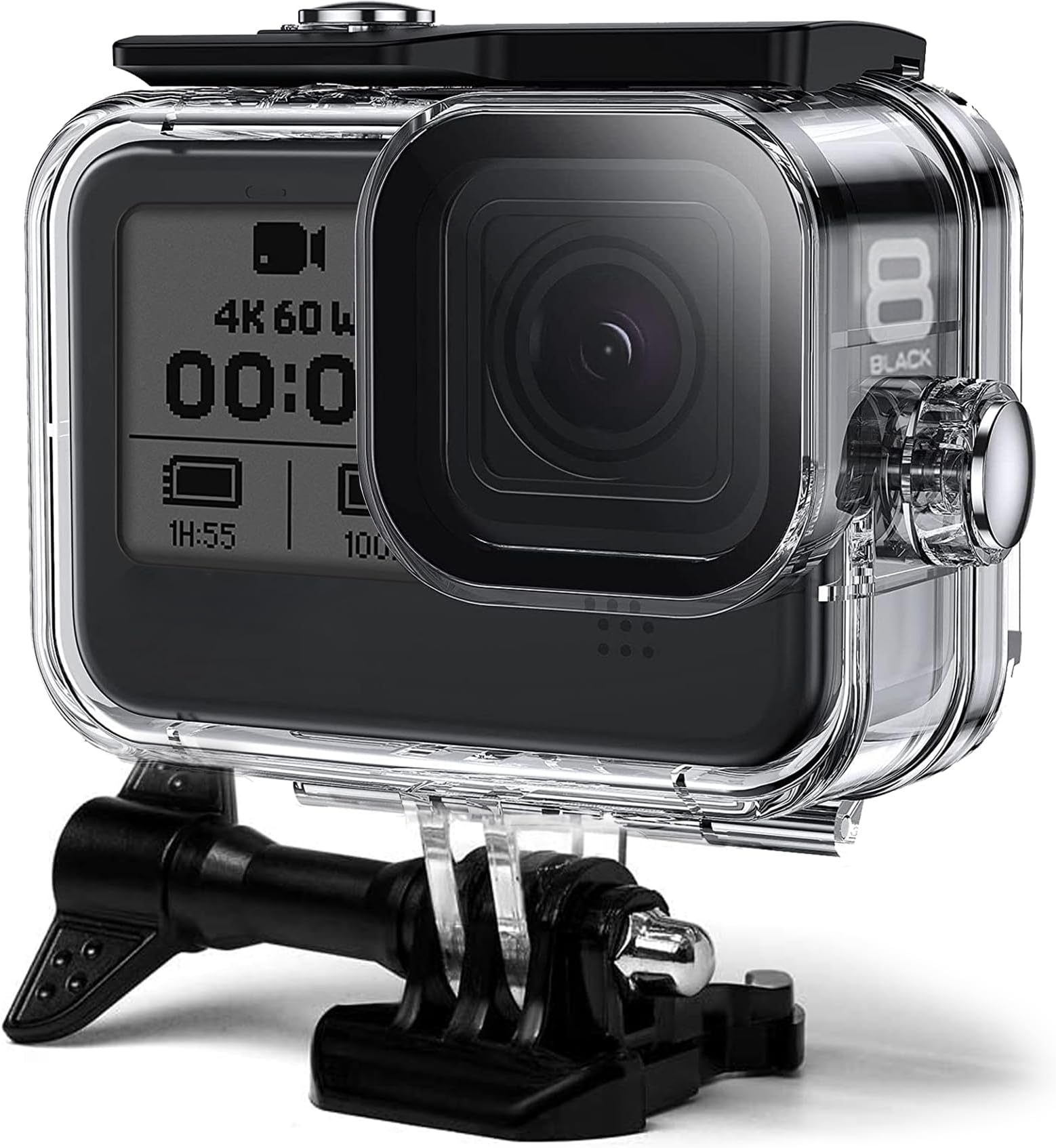 FitStill Waterproof Case for Go Pro HERO 8 Black, Protective Underwater 60M Dive Housing Shell with Bracket Accessories for Go Pro Hero8 Action Camera