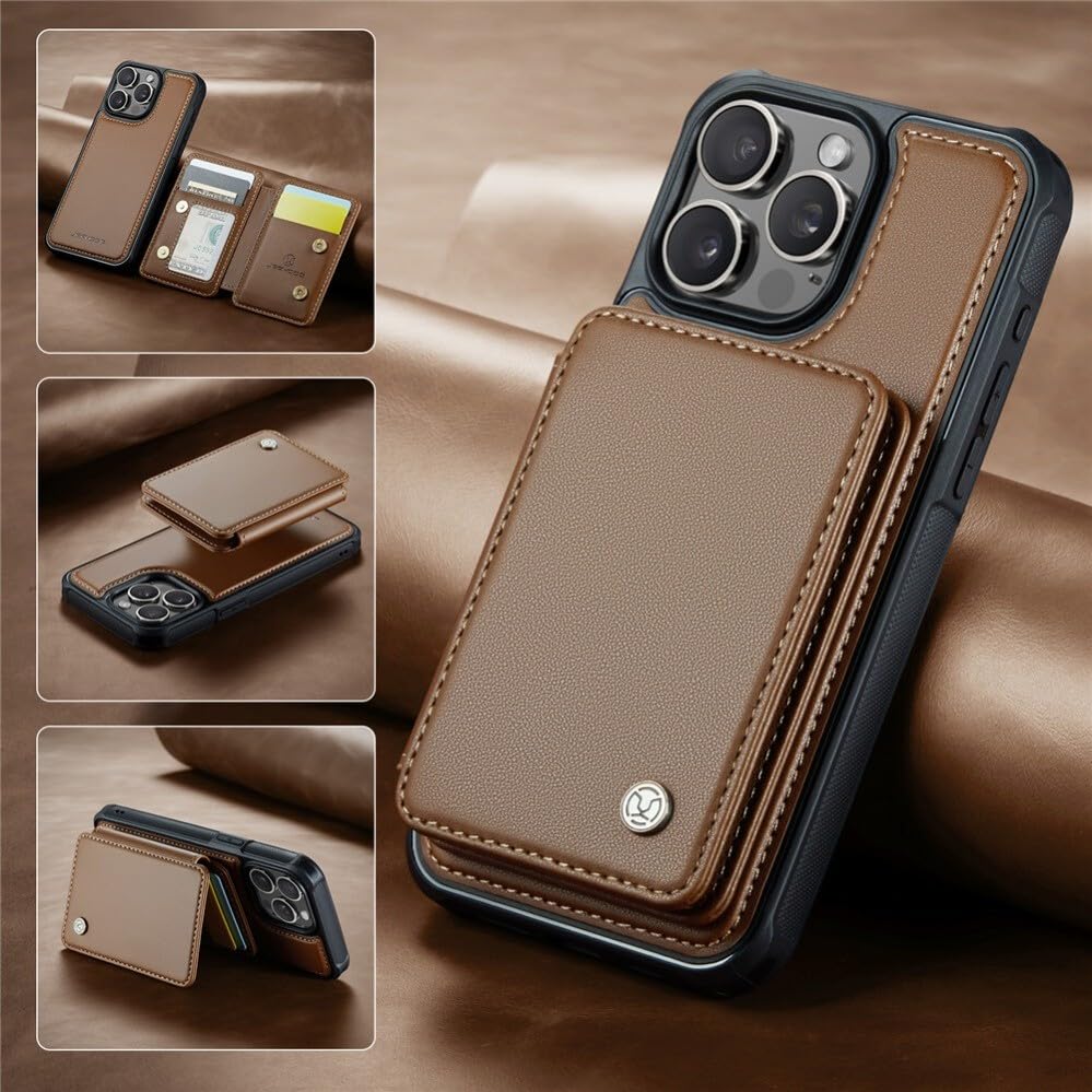Étui en cuir iPhone 17 Air haut de gamme violet à rabat amovible - 5