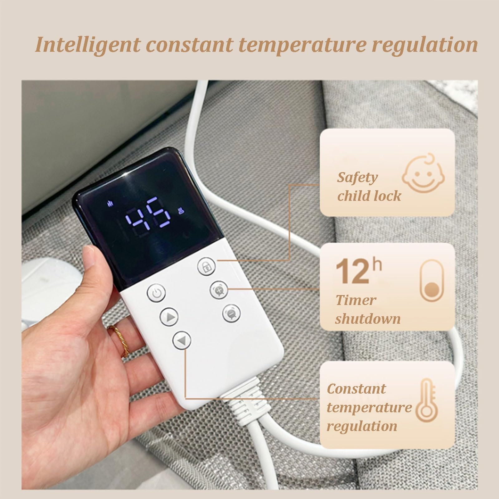 Grande Tappeto Riscaldante Elettrico, Cuscinetto Riscaldante Rimovibile E Lavabile, Scaldapiedi Portatile Sotto La Scrivania, Riscaldatore Per Interni, Per Ufficio, Studio(A,160 * 230cm)