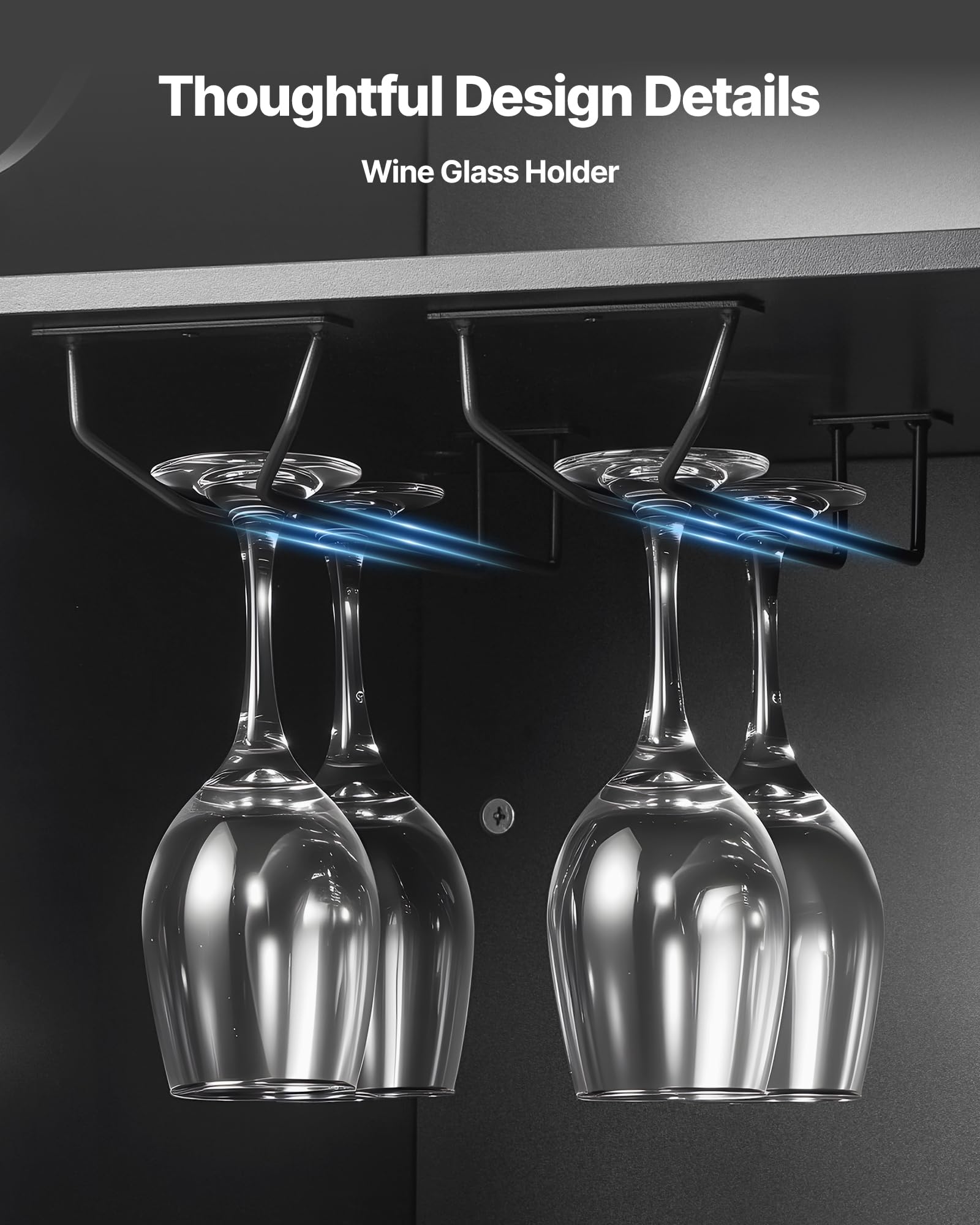 VEVOR Bancone da Bar per Salotto, Mobile Tavolo da Bar a Forma di L con 4 Ripiani Portaoggetti, Carico max 136 kg, Mobiletto Angolare per Casa Cucina Soggiorno Cantina Bancone da Interno, Nero