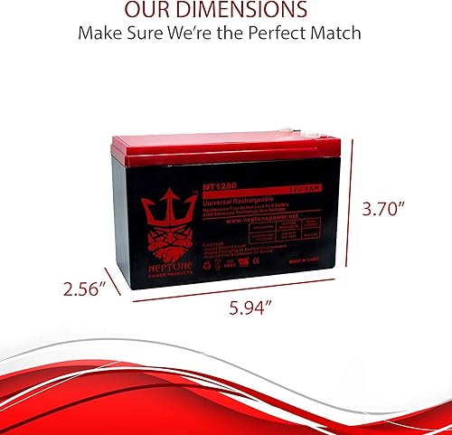 Neptune Maquinilla de afeitar de repuesto Ground Force Drifter versión 1-3+ actualización de batería 12V 8AH - 2 unidades