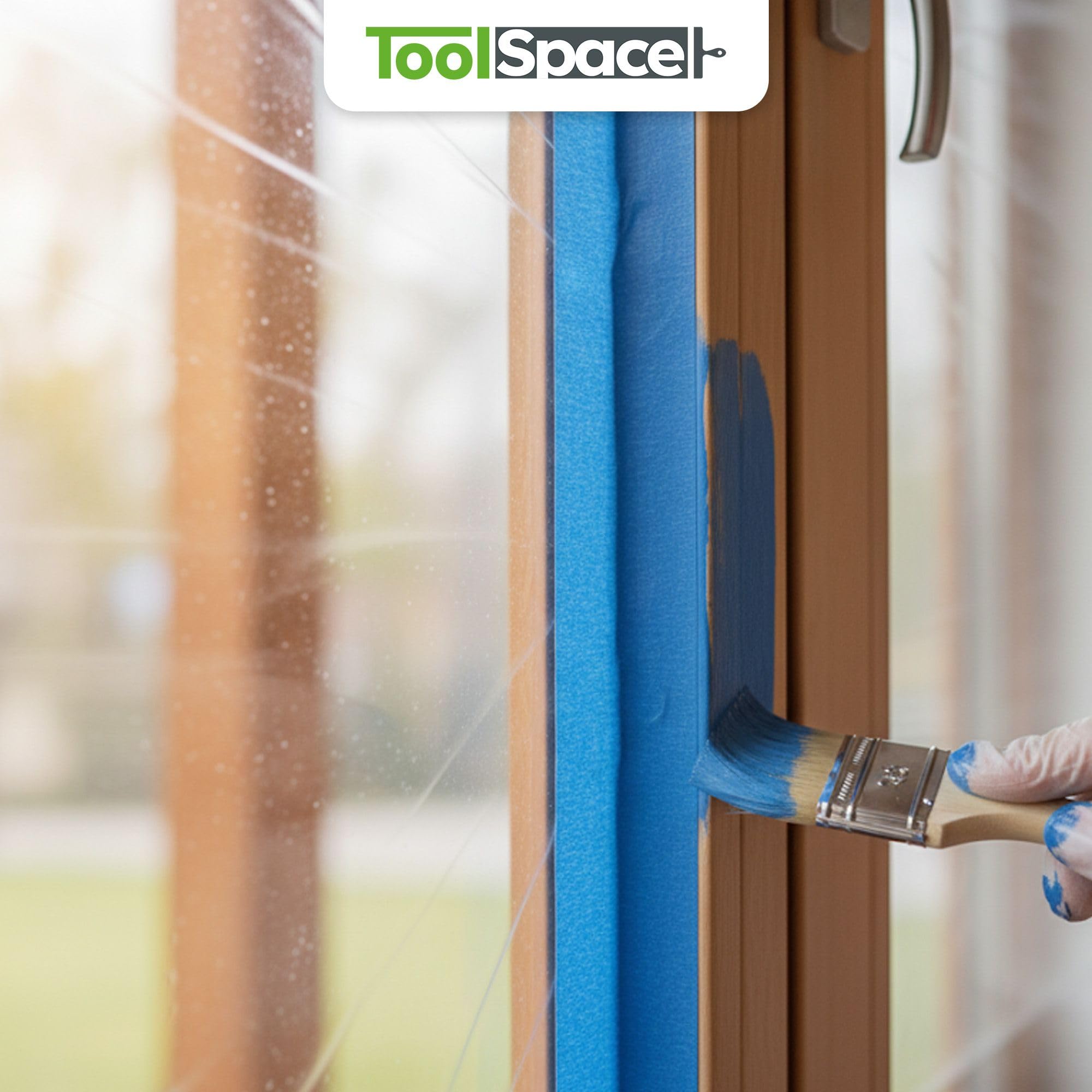 ToolSpace Nastro Carta Blu con Adesivo per Decorazioni - Scotch en Rotoli 38 mm / 50 m per Biancare Mascheratura Precisione - per Pittura Verniciatura Ristrutturare - 6 x 150 m Applicatorecarta