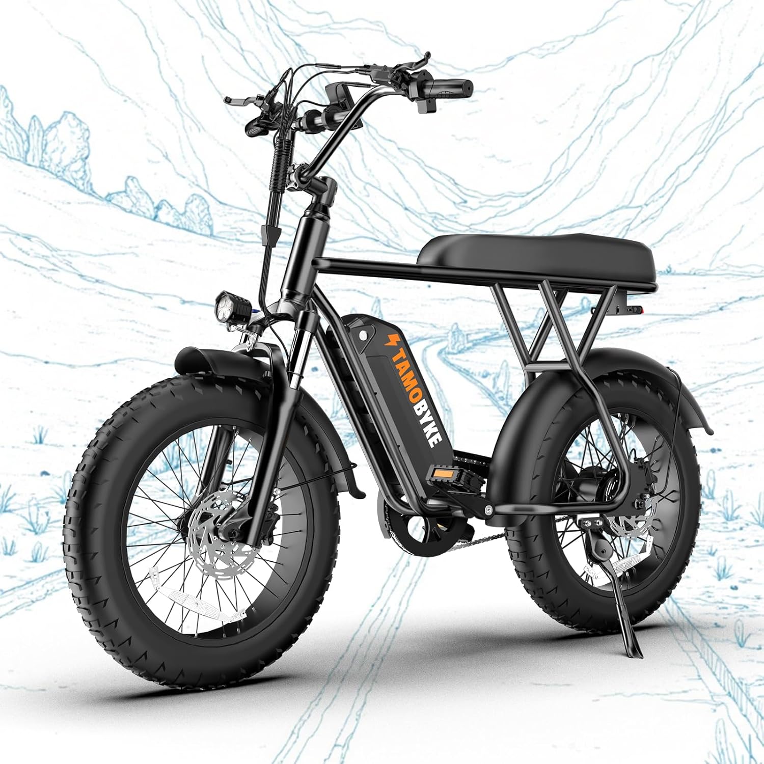 Tamobyke T63 Entry-Level Lightweight Electric Bike for Teens and Adults, 500W Motor, 20 MPH, Removable Battery, 20"x4" Fat Tire Ebike, All-Weather Commuter E-Bike for Daily Riding and Rainy Days