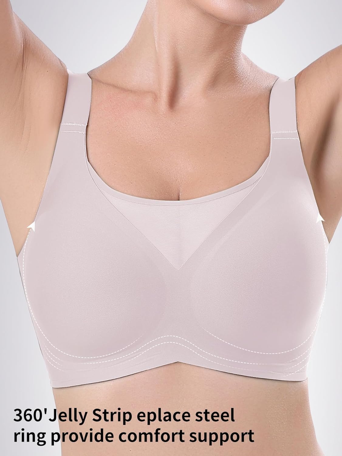 Seamless Bras for Women Full Coverage No Underwire Scalloped Push Up Bras Soft Wireless Comfort Bralettes - Image 5