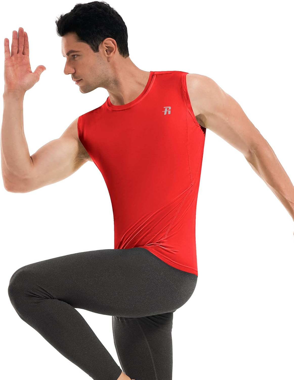 Runhit 3 Pack Men's Compression Shirts Sleeveless Workout Athletic Tank Top Sports Base Layer Undershirt for Running Gym - Image 7