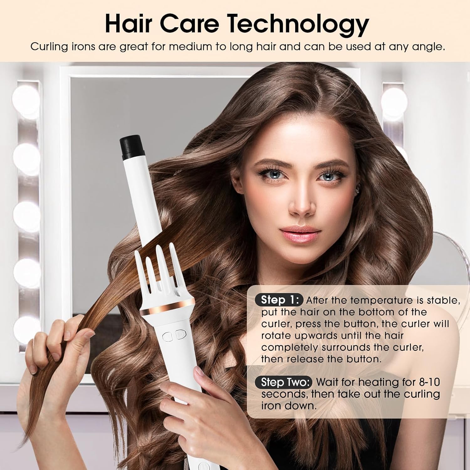Ferro Arricciacapelli, Arricciacapelli Professionale 28mm, Portatile Piastra Arricciacapelli Ferro Arricciacapelli Rivestito in Ceramica, Riscaldamento Rapido per Capelli Lunghi e Medi