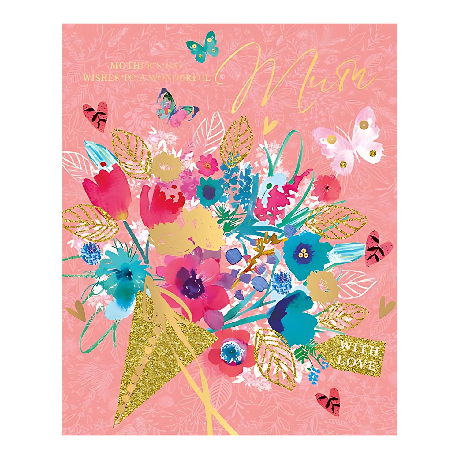WORDS 'N' WISHES Mother's Day Card to my Mum on Mother's Day, 23 x 19 cms, Multi-coloured