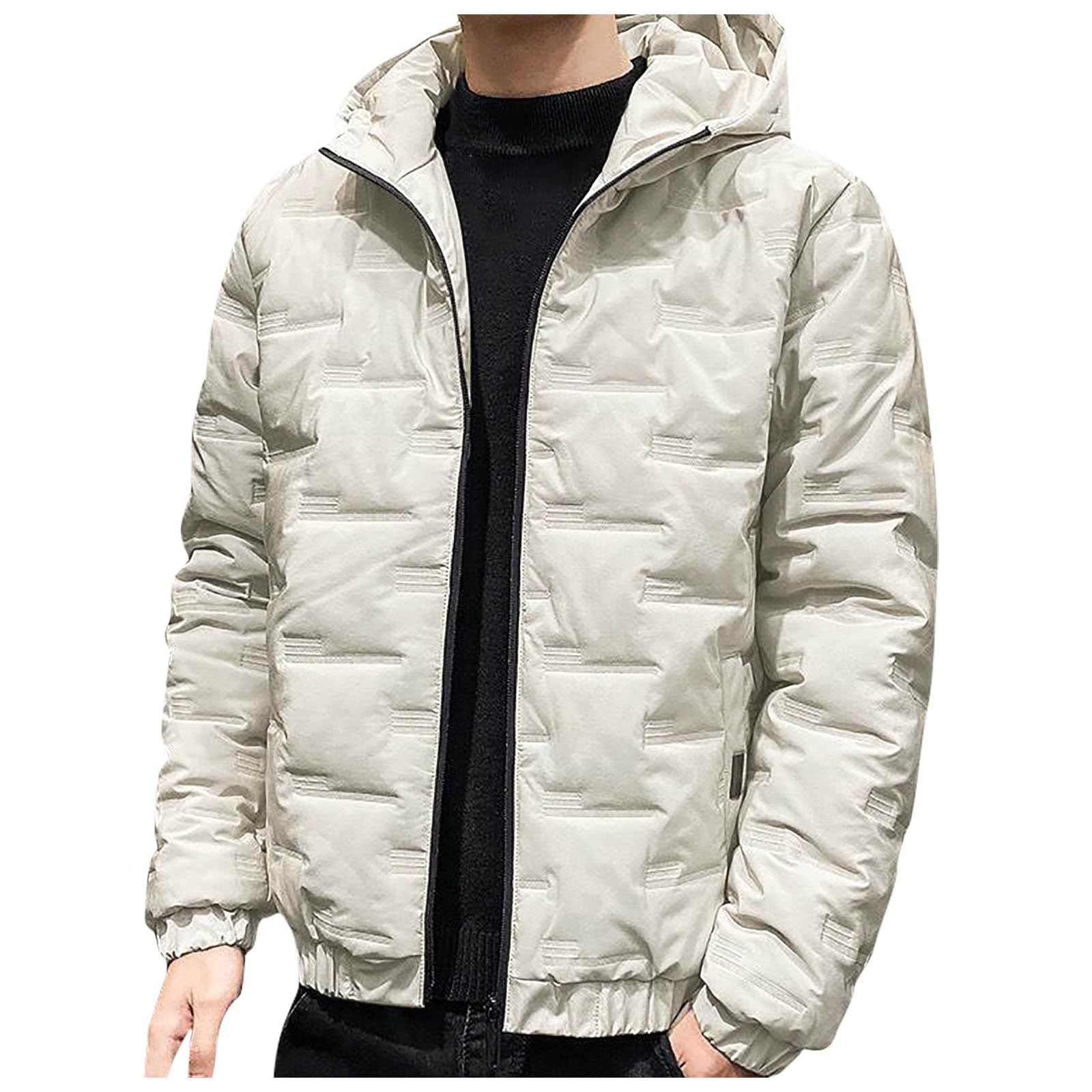 SRZYMJ Winterjacke Herren Übergangsjacke Leichte Steppjacke mit Kapuze Einfarbig Daunenjacke mit Taschen Warm herbstjacke Freizeit Wanderjacke Wintermantel Winter jacken Mantel