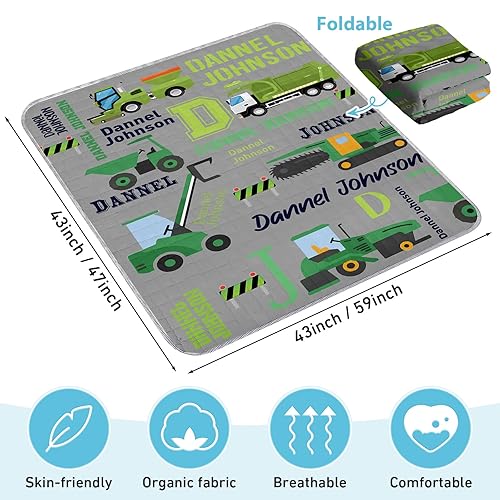 Miniatura 4 de Tapete de juego personalizado para bebé con nombre, tapete de juego plegable para bebé, tapete de juego impermeable gris para bebés y niños