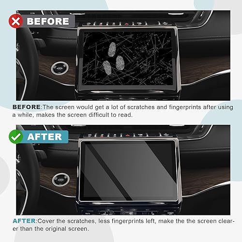 Miniatura 2 de CDEFG Protector de pantalla táctil de navegación para coche Grand Cherokee Uconnect 2019 2020, vidrio templado transparente HD, resistencia a los