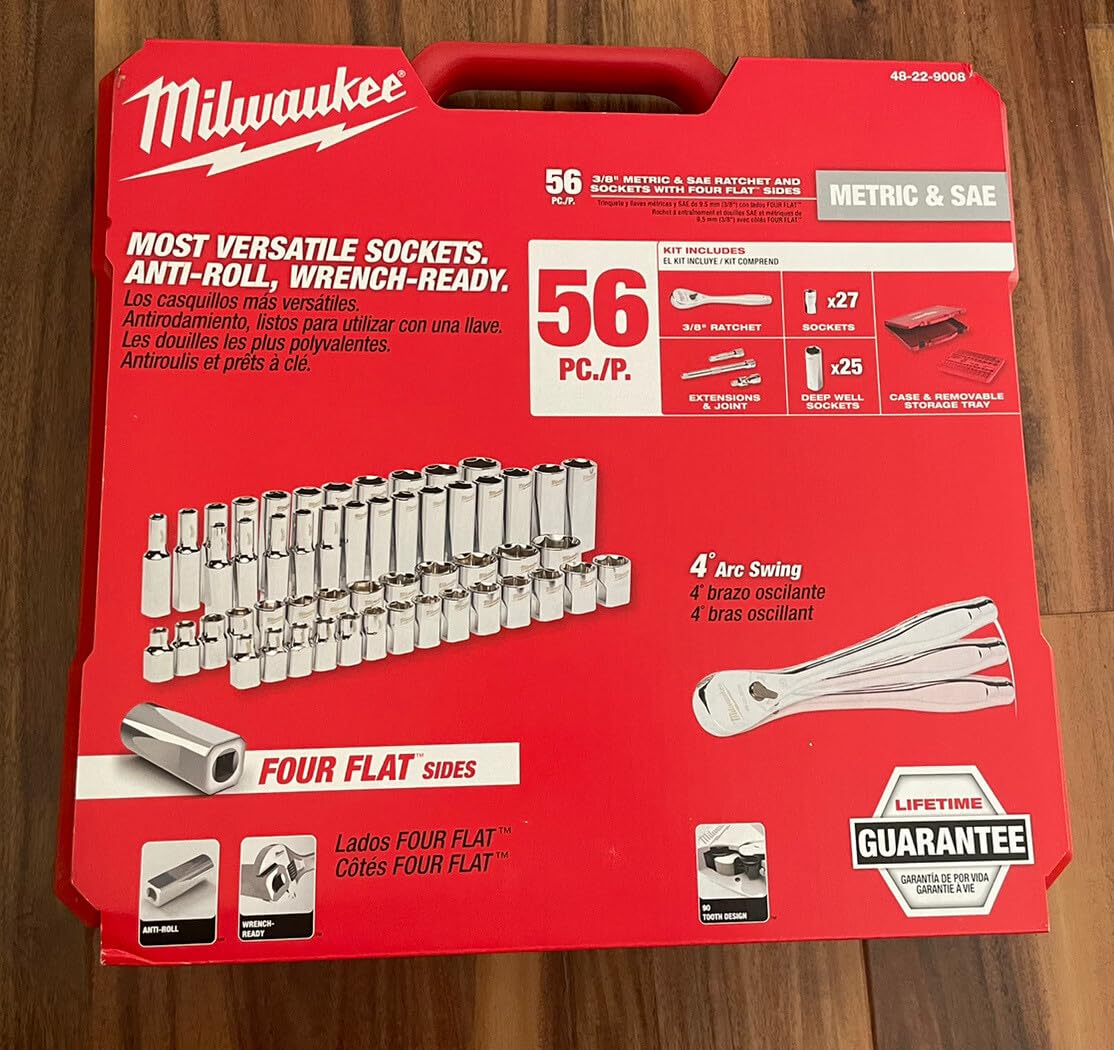 MLW48-22-9008 RATCHET & Socket Set 3/8In - Amazon.com