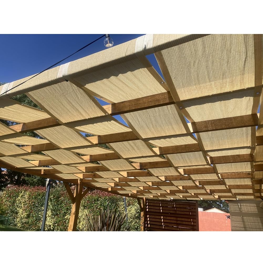 Toldos Tipo Vela de Sombra, Cubierta de Sombra para pérgola | Tela de malla permeable con protección UV y ojales, para jardín, terraza, porche o patio(0.7x8m(27.6"x26.2'))