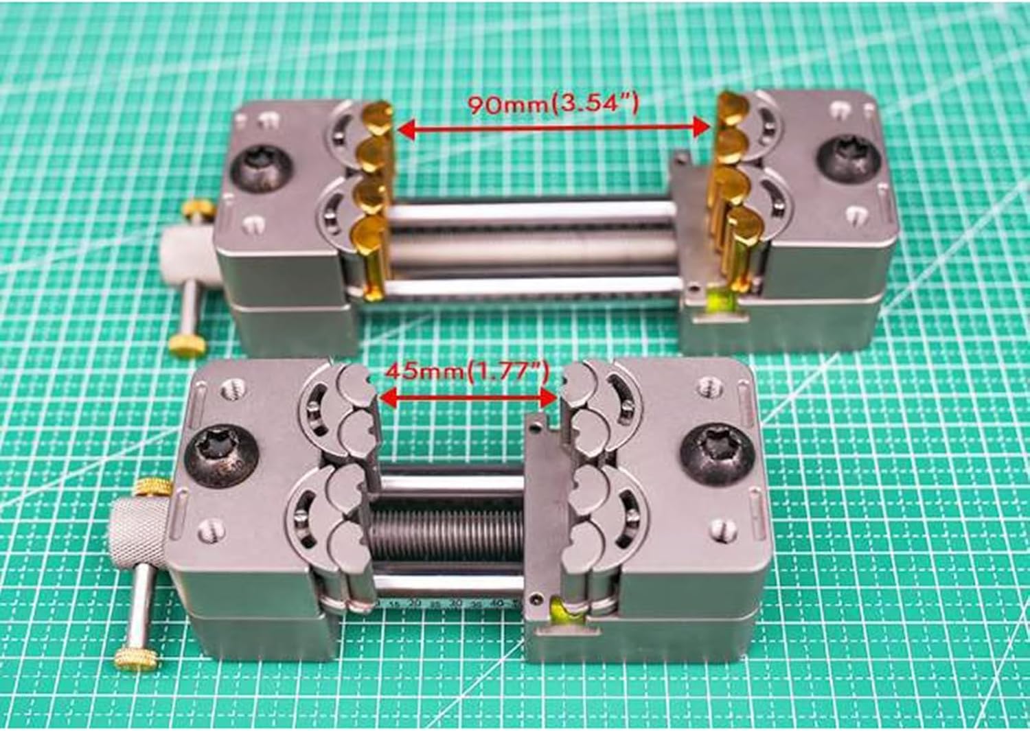 Fractal Vise, 304 Stainless Steel Mini Bench Vise with Non Slip Silicone Base and Multi Jaw Design for Electronics Crafts and Repair (Stainless Steel Chuck)