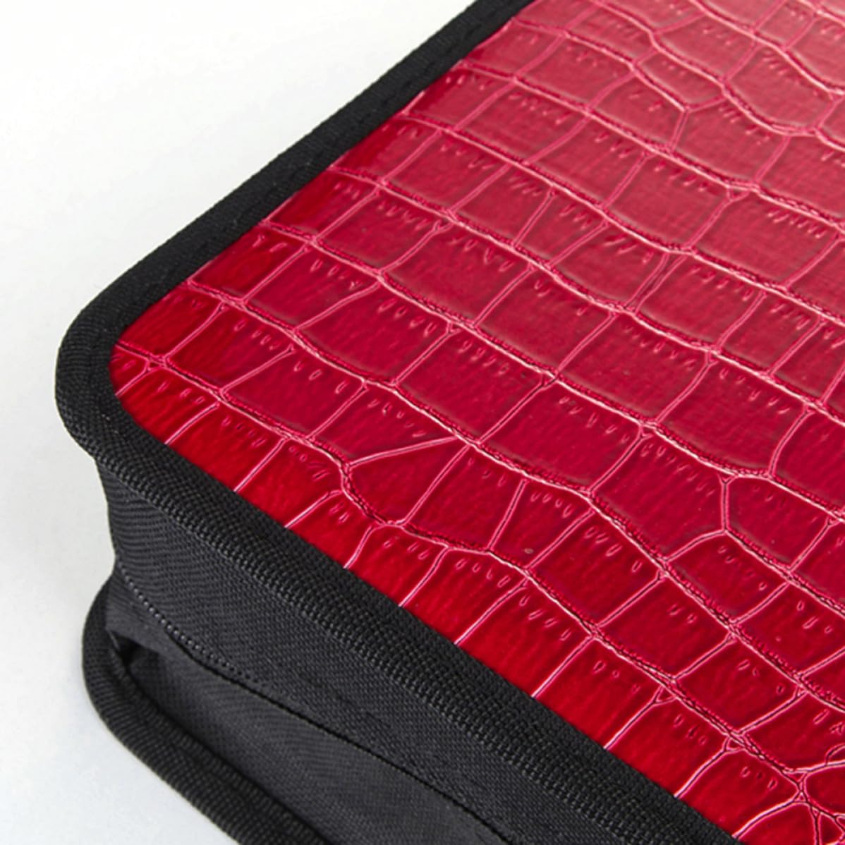 Gatuida 2 Pezzi CD Bag in Pu Rosso capacità 400 CD Chiusura a Cerniera Manico Ergonomico e Dvd per Auto e Casa