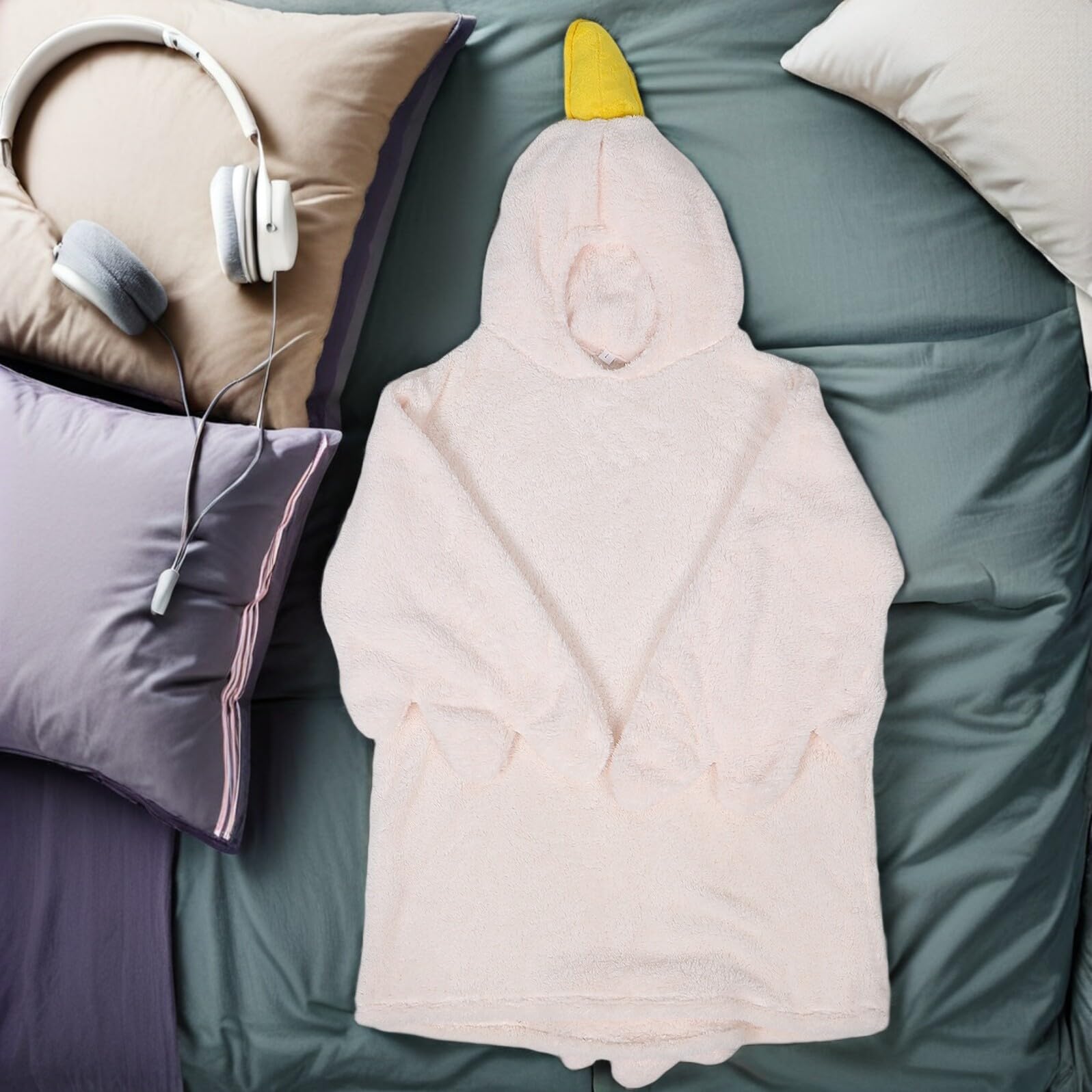 Pigiama Intero in Flanella con Design a Oca Bianco, Oversize e Facile da Indossare, per Relax e Riunioni in Famiglia