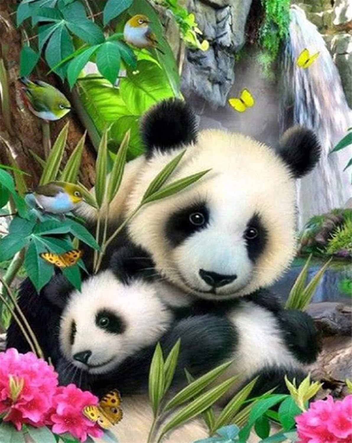 LEYIUYIU 5D Diamond Painting Kit: DIY Creative Wall Decor Craft Kit Designed for Adults and Beginners - Panda - 40x50cm