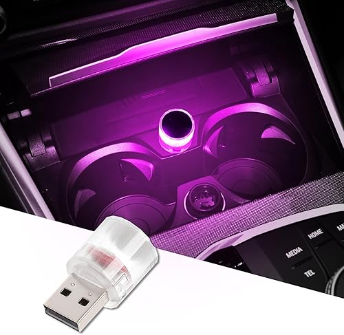 Lámpara de ambiente interior de automóvil con USB, mini luces LED USB universales para decoración del automóvil, luz nocturna LED enchufable, mini