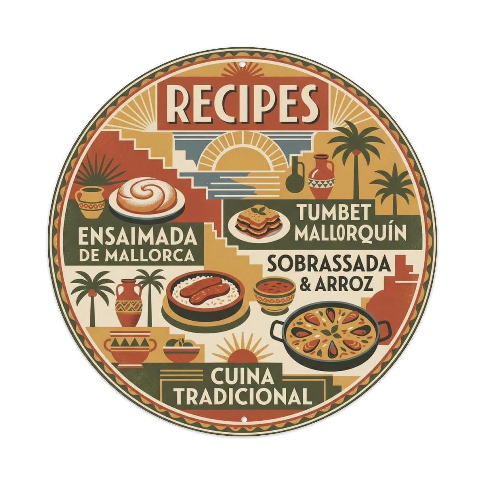 Mallorca Recipes Mediterranean Cuisine Regional Culture Metal Tin Sign