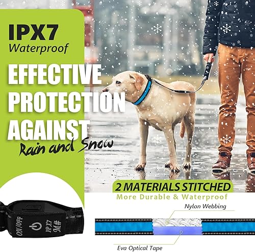 Miniatura 4 de Collar para perro extra pequeño, collares de perro rosa con luz LED, ajustables y recargables, collares de perro iluminados impermeables para