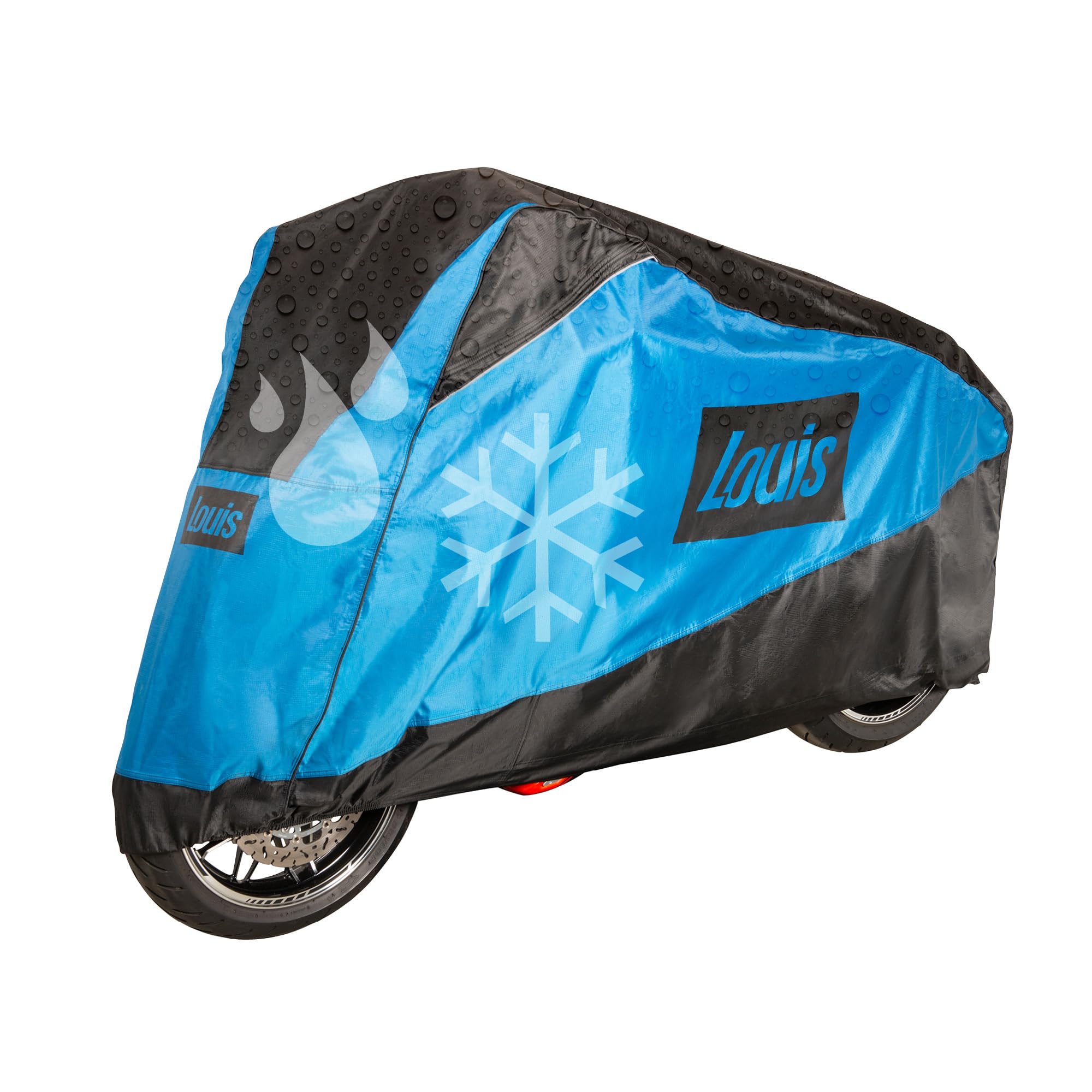 Louis Superior Motorrad Abdeckplane Outdoor, wasserdichte Motorradplane, UV-Schutz, Frostbeständige Roller Abdeckung, Reißfeste Motorradabdeckung Outdoor, Größe L
