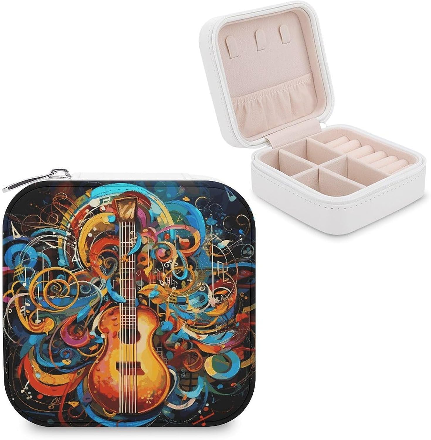 Music Series Jewelry Box Leather Jewelry Organizer Storage Case Earrings Storage Display Holder for Mothers Gifts Fashion Necklace Organizer Box for Ring Bracelet