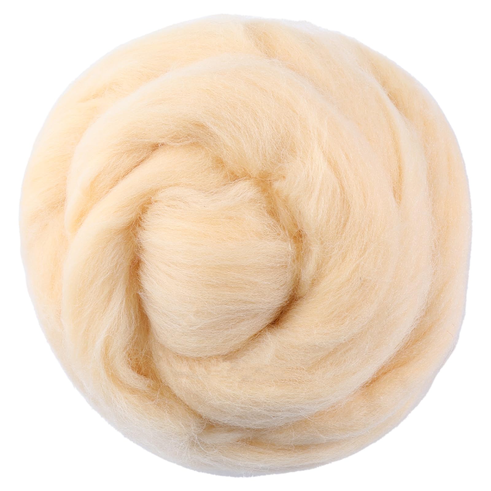 3.53oz Wool Roving, Wool Felting Supplies, Pure Wool, Chunky Yarn, Spinning Wool Roving for Needle Felting Wet Felt DIY Hand Spinning (Light Apricot)