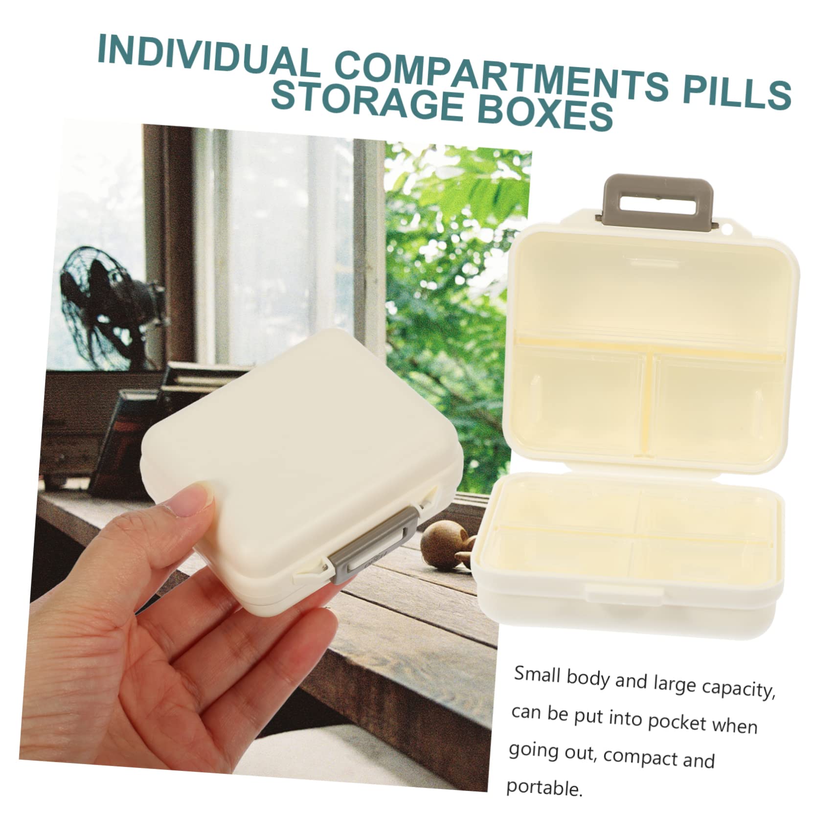 FOMIYES 5 Stück 7 Pillendose aufbewahrungsdose storage boxes medikamente boxen pillenbox Reise-Pillen-Organizer Tablettenspender Multi-Grid-Pillen-Organizer Reisepillenetui Plastik Weiß
