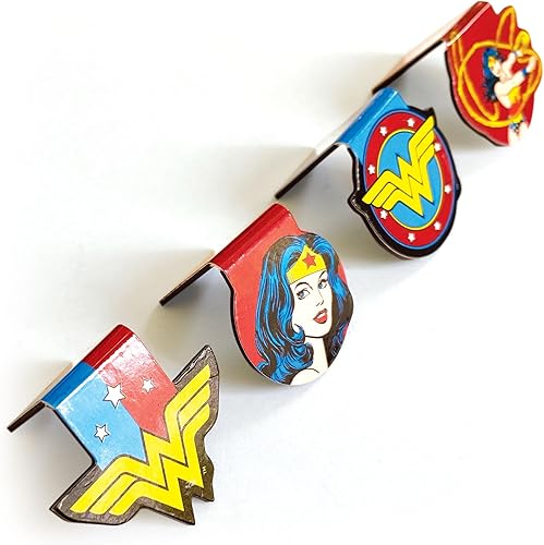 Miniatura 2 de Paper House Productions DC Comics Wonder Woman - Juego de 4 marcadores magnéticos troquelados de 1 pulgada