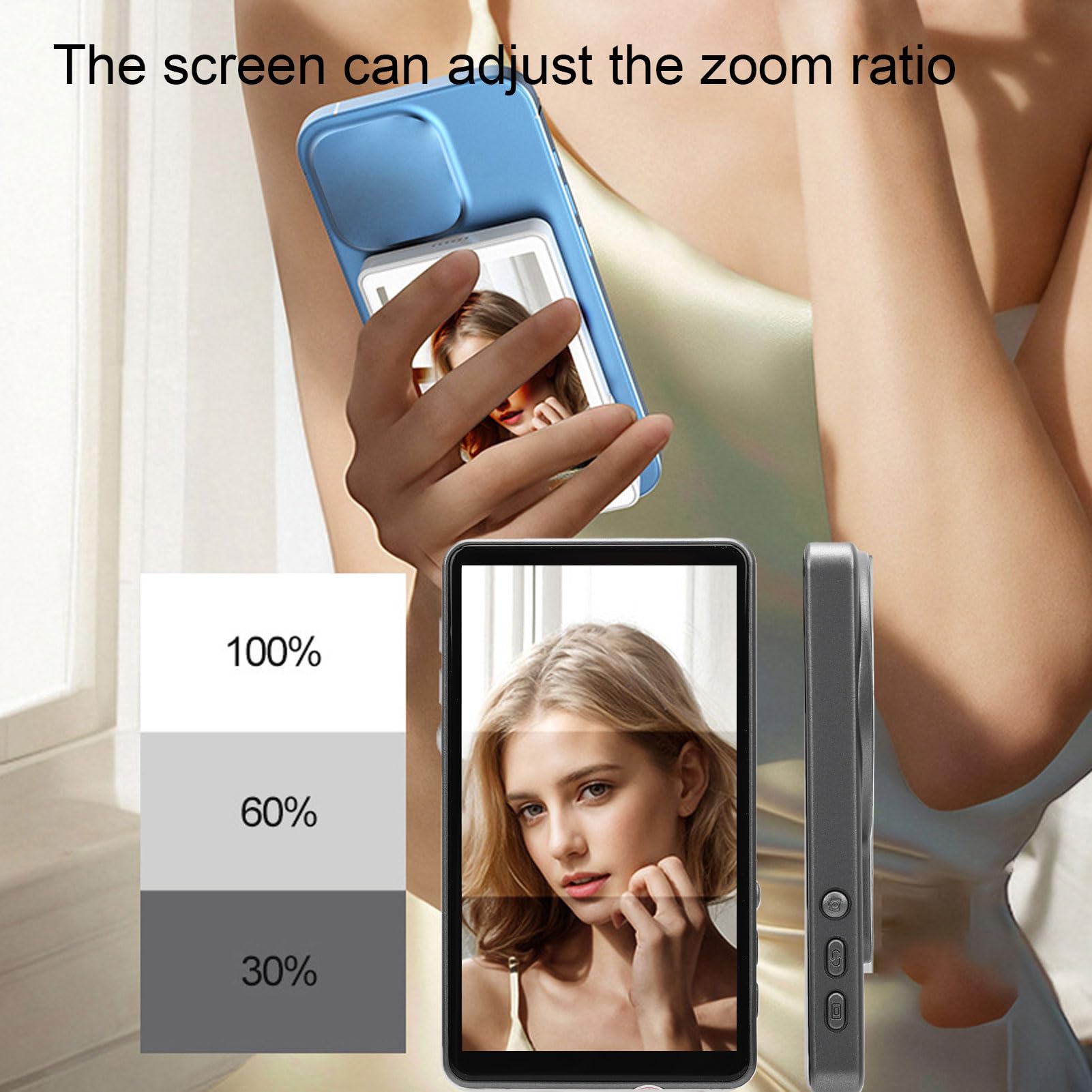 Generic Vlog Selfie Monitor Schermo Magnetico Rotazione di 180° per Telefono Display della Fotocamera Posteriore da 4,02 Pollici 4K 30fps per Vlogger e Creatori di Contenuti