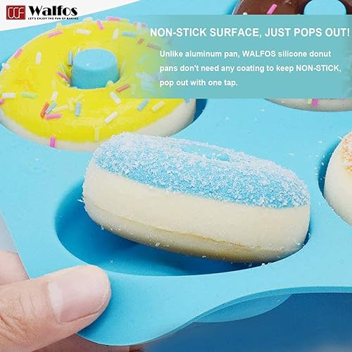 Vista 17 de Walfos Molde de silicona para donas – Juego de moldes de silicona para donas, antiadherentes, ¡simplemente sácalo! Resistente al calor, sin BPA y 4