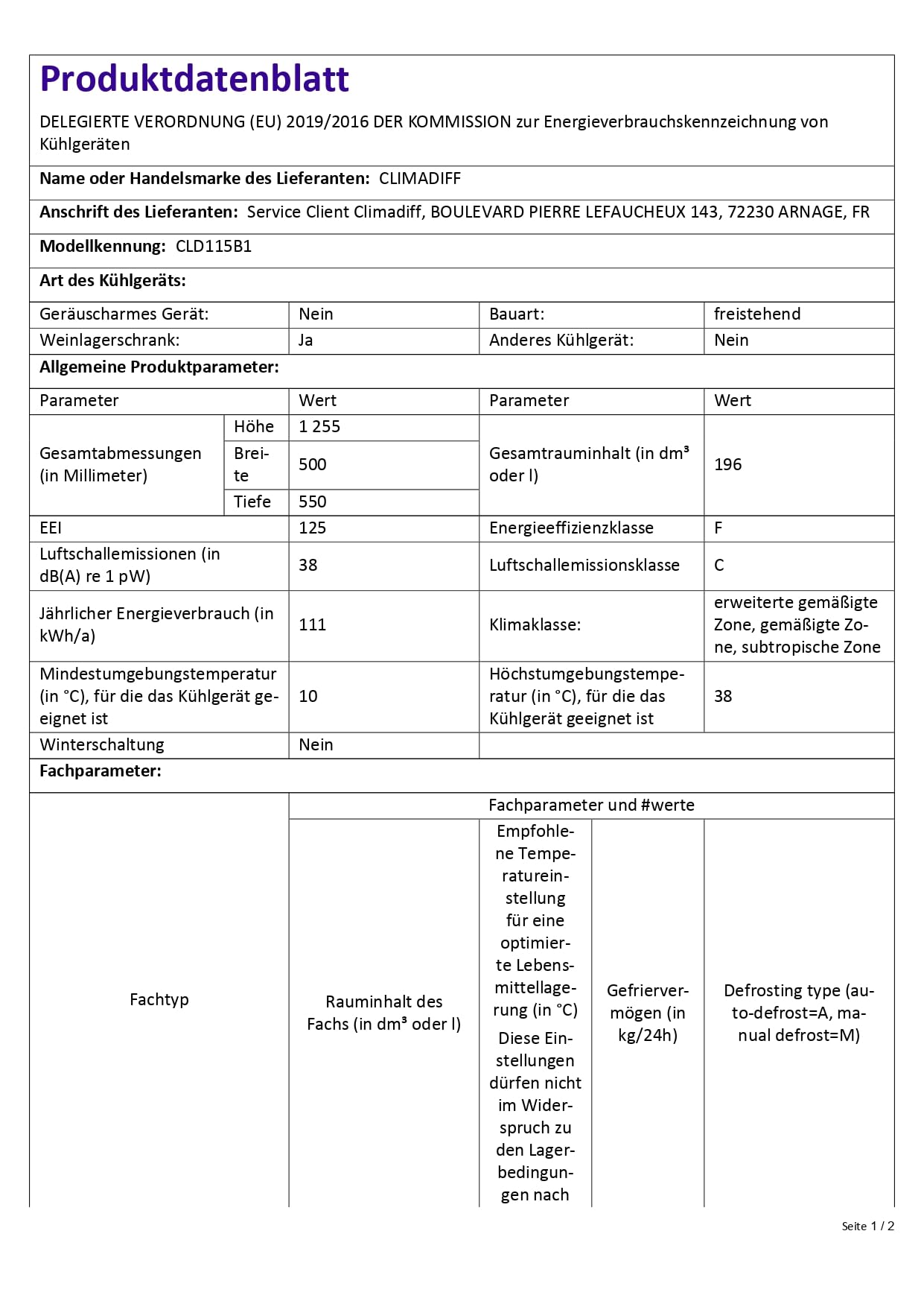 CLIMADIFF 2 Zonen Weinkühlschrank CLD115B1 110 Flaschen Glastür UV-undurchlässig 5°C bis 20°C freistehend