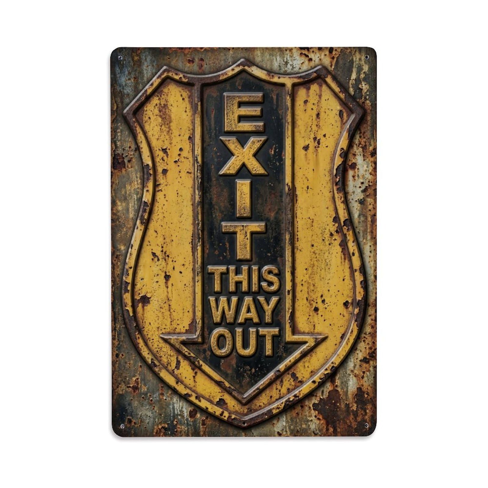 Exit This Way Out Passage Indicator Vintage Metal Tin Sign Plaque Wall Decor for Cafe, Club, Garden Metal Poster 8x12Inch