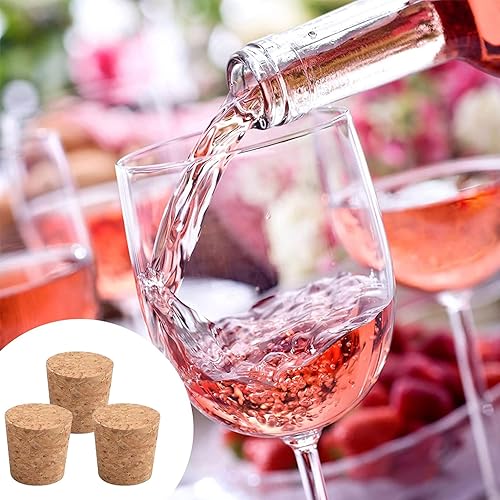 Miniatura 4 de INCREWAY Tapones de corcho cónicos, 20 tapones de corcho de madera duraderos para botellas de vino, botellas de vidrio, 0.984 x 1.181 x 1.181 in