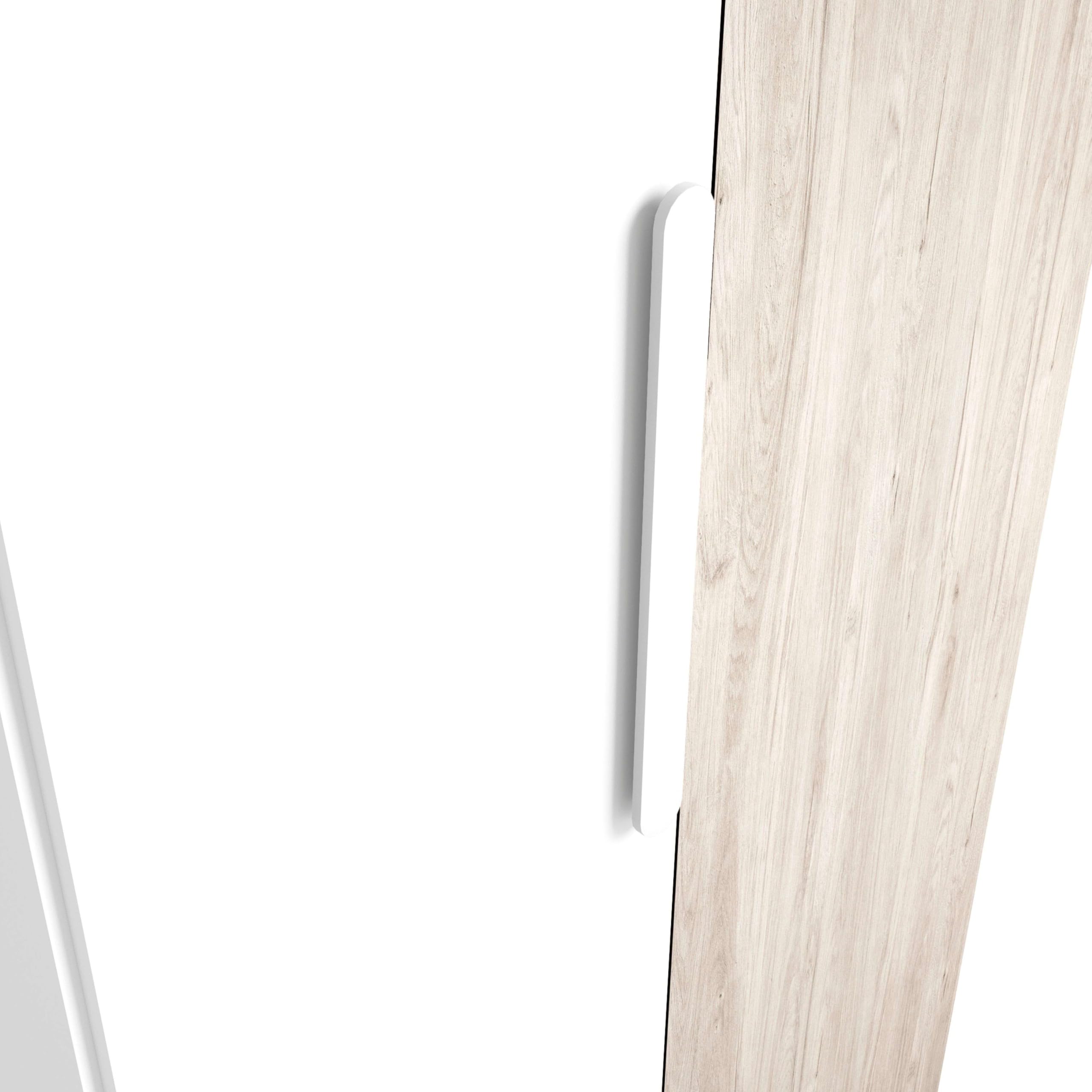 Miroytengo Mueble Armario para Habitación Dormitorio Juvenil Estelle Estilo Nórdico en Color Blanco Mate y Roble Sahara con 2 Puertas 90x200 cm