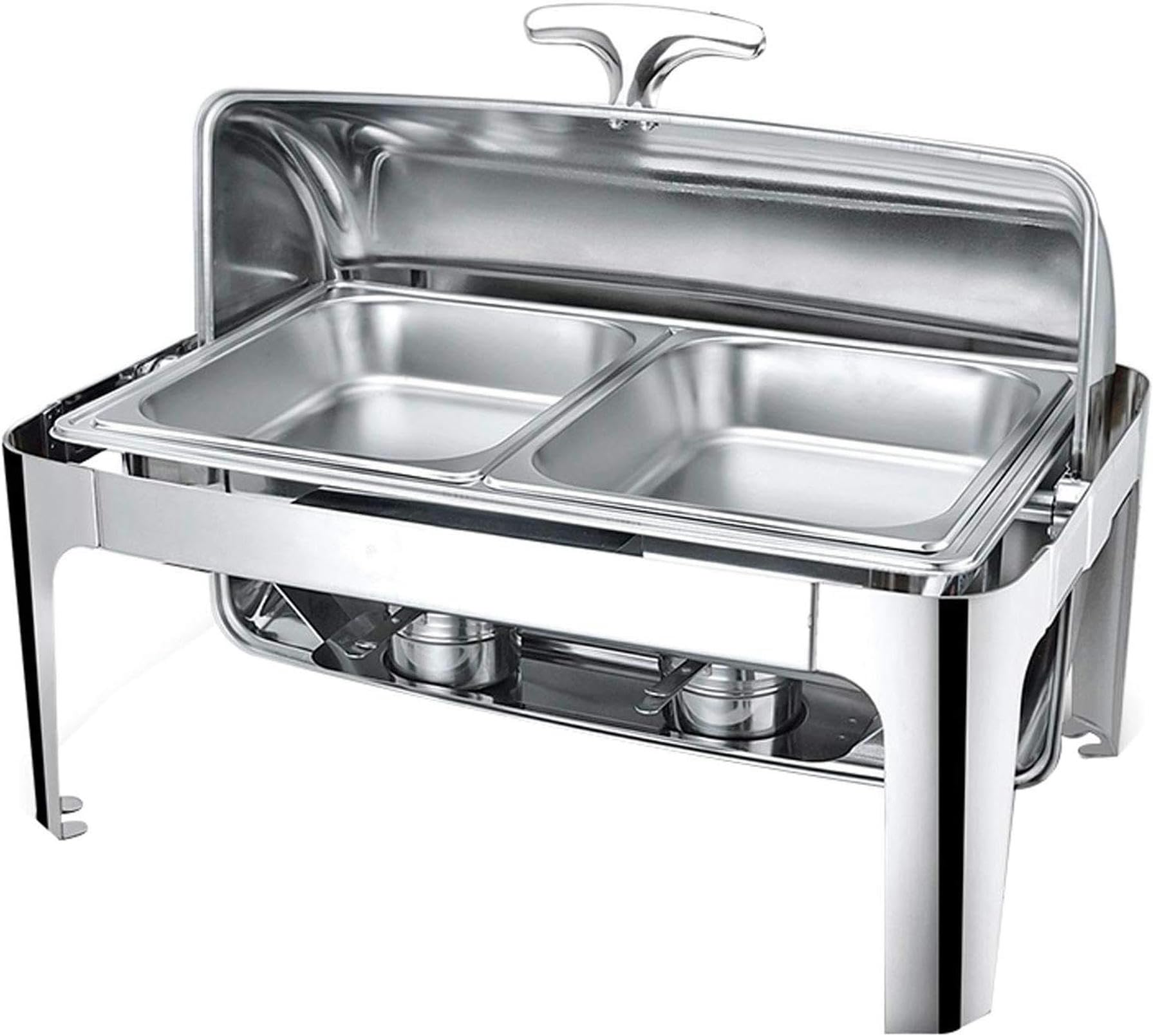 Calentador de Alimentos eléctrico Chafing Dish Chafer Chafing Dish Servidores y Calentadores de Buffet rectangulares comerciales: Mantenga la Comida Fresca y Deliciosa - 9L (B)