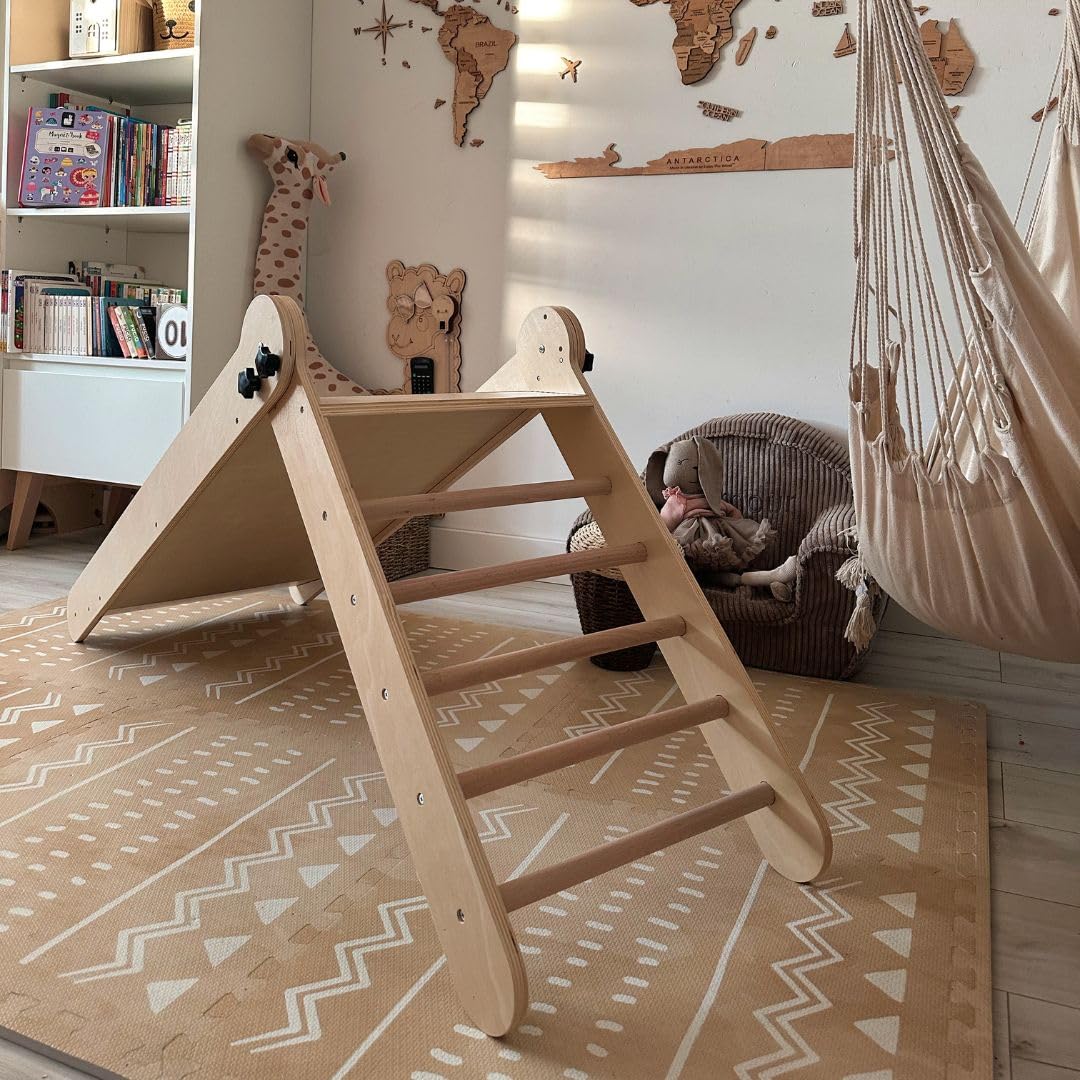 Mamabrum MAM202 Slide scivolo per bambini dai 3 anni in su, scivolo pieghevole in legno di faggio con scala sicura per interni, scivolo di qualità per divertimento attivo