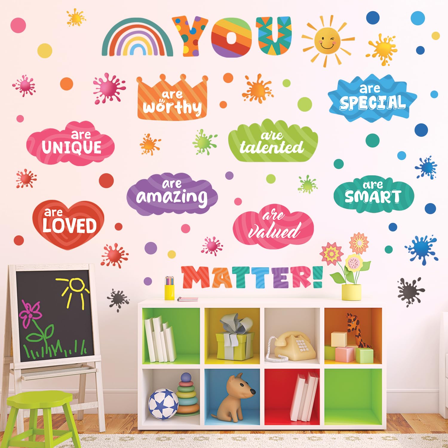 DECOWALL DS9-8082 Inspirational Quotes Wall Stickers Colorful Letter Educational Wall Decals for Bedroom Living Room Home décor Art Positive Motivational Phrases Classroom Nursery School - Image 2