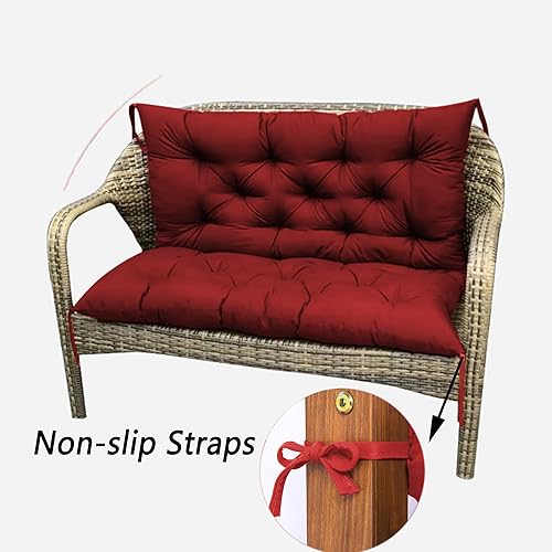 Miniatura 3 de NENIUX Cojines de banco de columpio para porche con respaldo, cojines de repuesto para asiento de columpio para exteriores, almohadillas de banco de