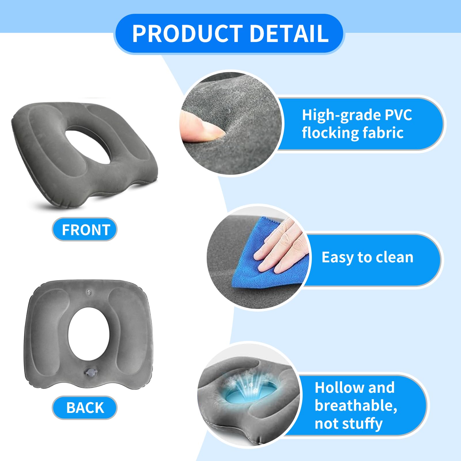 Donut Pillow For Tailbone Pain Inflatable Donut Seat Cushion